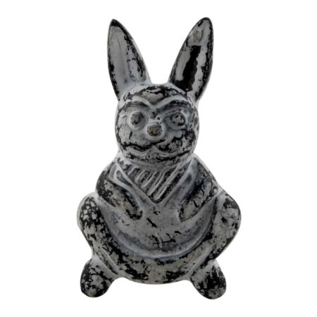Antique White Rabbit Iron Dresser Knob
